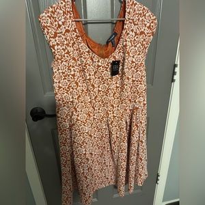 White and orange dress!